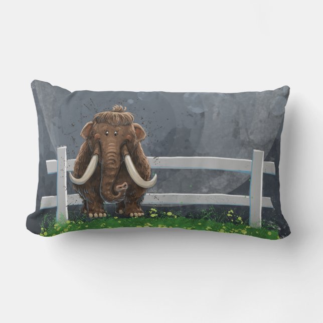 Cute Mastodon Lumbar Pillow (Front)