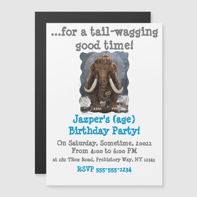 Cute Mastodon Magnetic Invitation (Front/Back)