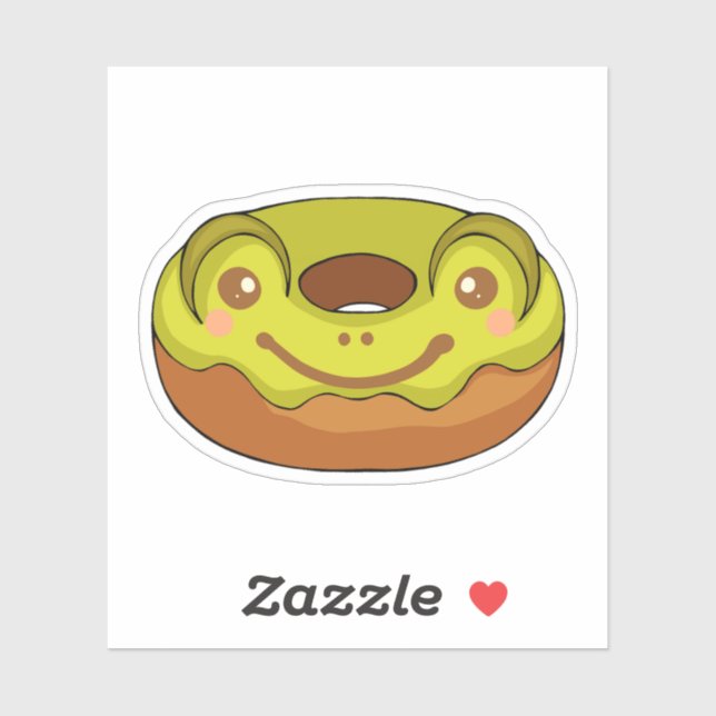 Cute Matcha Frog Donut Sticker (Sheet)