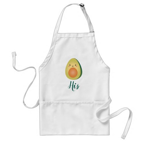 Cute Matching Couple Avocados Funny Lets Avocuddle Adult Apron