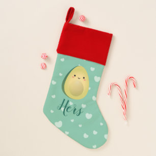 Cute Matching Couple Avocados Funny Lets Avocuddle Christmas Stocking