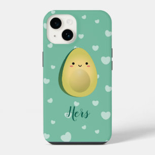 Cute Matching Couple Avocados Funny Lets Avocuddle iPhone 14 Case