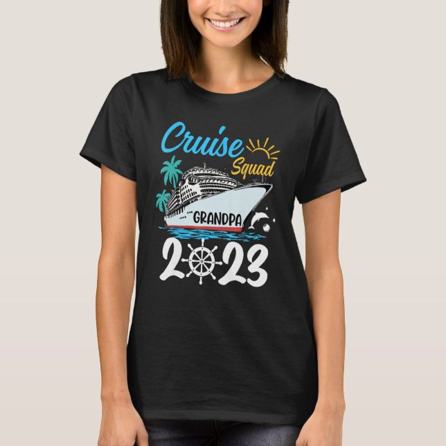 Cute Matching Family Cruise Squad 2023 Grandpa Cru T-Shirt (Front)