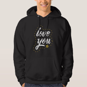 Cute Matching Graphics for Couples - Love You Hoodie