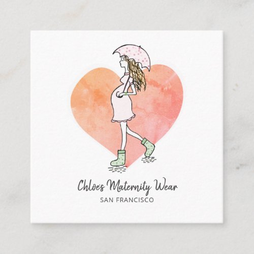 Cute Maternity Pregnancy Clothing Square Business Card