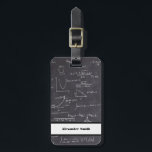 Cute Math Equations Nerd Travel Luggage Tag<br><div class="desc">Unique luggage tag with a pattern of mathematic equations and graphics simulating a blackboard and chalk. Personalize the tag with your name. Illustrated and designed by Patricia Alvarez.</div>