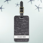 Cute Math Equations Nerd Travel Luggage Tag<br><div class="desc">Unique luggage tag with a pattern of mathematic equations and graphics simulating a blackboard and chalk. Personalize the tag with your name. Illustrated and designed by Patricia Alvarez.</div>