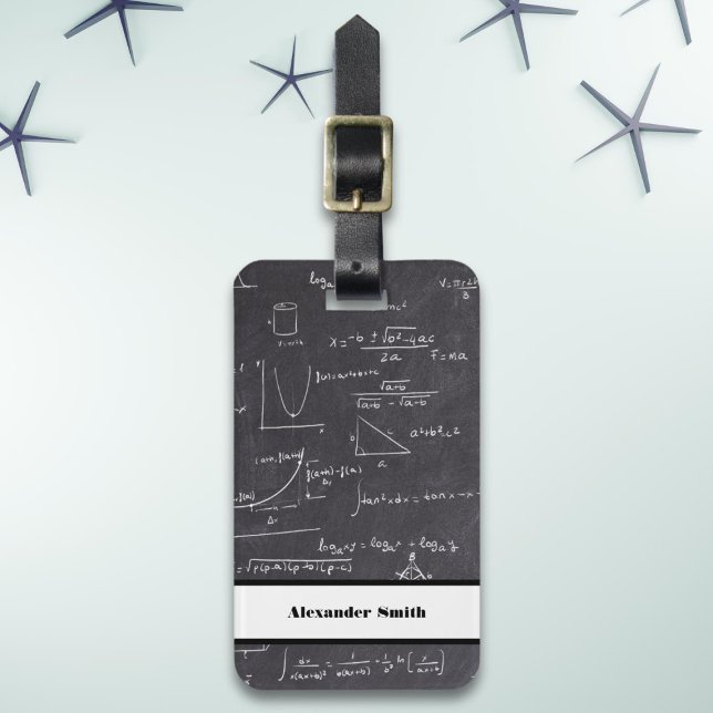 Cute Math Equations Nerd Travel Luggage Tag (Creator Uploaded)