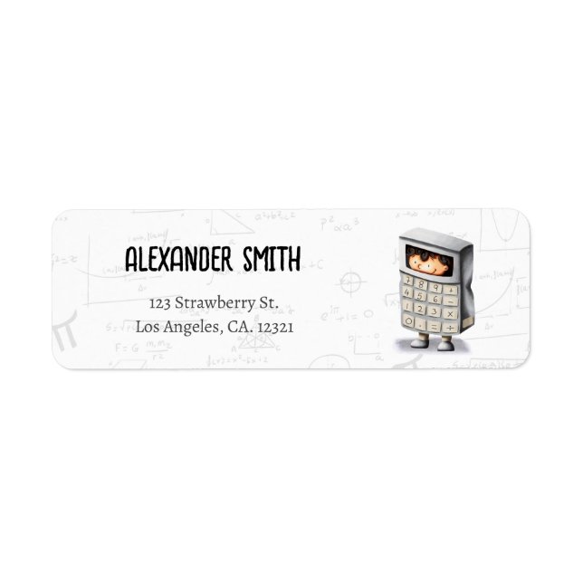 Cute Math Formulas Equations Calculator  Label (Front)
