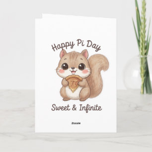 Cute Math Nerd Bear with Pie Card