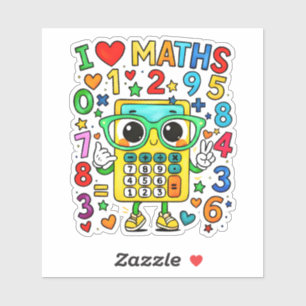 Cute Math Owl Sticker for Kids School Fun