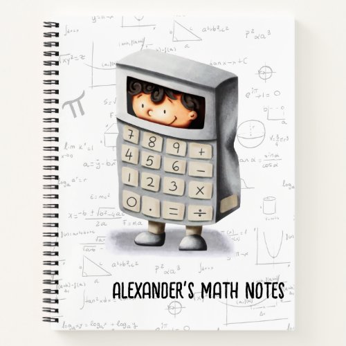 Cute Mathematic Equations School Notebook