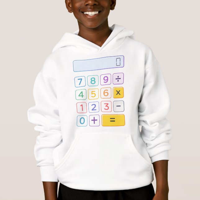 Cute Maths Calculator Hoodie for Kids School (Front)