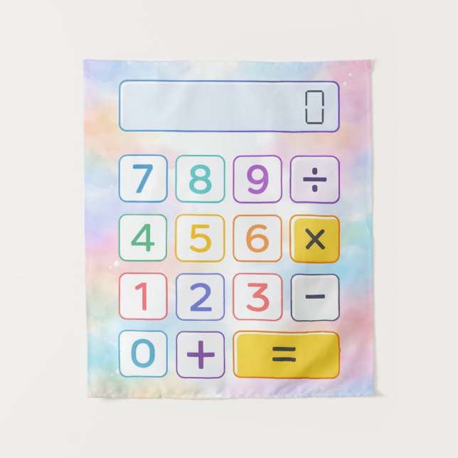 Cute Maths Calculator Poster for Kids Tapestry (Front)
