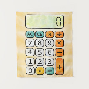 Cute Maths Calculator Poster for Kids Tapestry