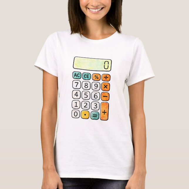 Cute Maths Calculator T Shirt for Kids School (Front)