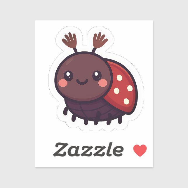 Cute May Beetle – Kawaii Forest Charm Sticker (Sheet)