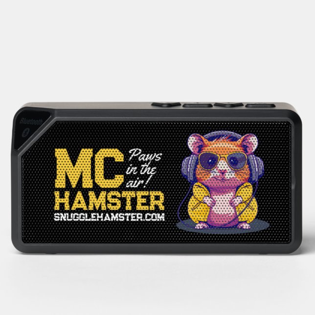 Cute MC Hamster | Snuggle Hamster Designs | Yellow Bluetooth Speaker (Front)