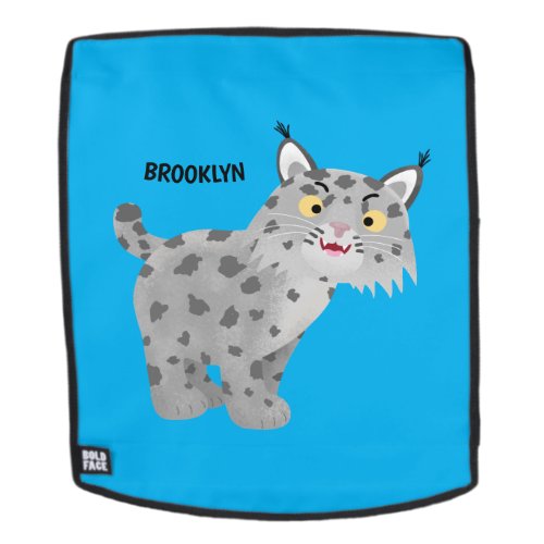 Cute mean bobcat lynx cartoon backpack