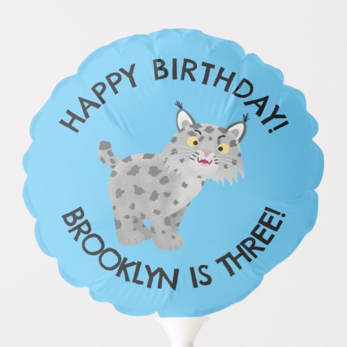 Cute mean bobcat lynx cartoon balloon