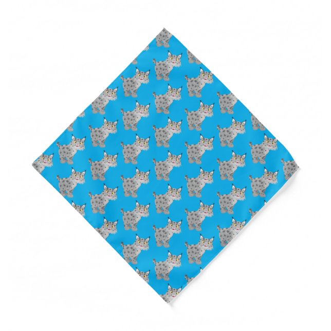 Cute mean bobcat lynx cartoon bandana (Front)