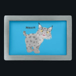 Cute mean bobcat lynx cartoon belt buckle<br><div class="desc">A cute (but maybe a little mean) bobcat or lynx in cartoon style.</div>