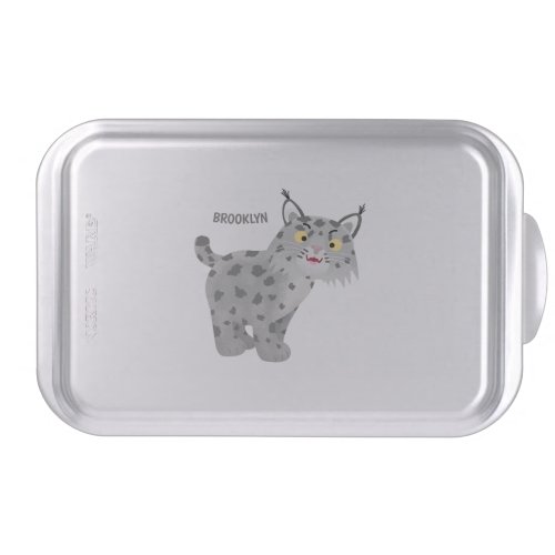 Cute mean bobcat lynx cartoon  cake pan