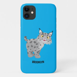 Cute mean bobcat lynx cartoon iPhone 11 case