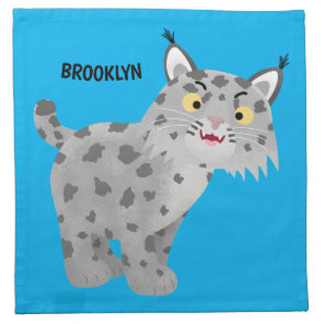 Cute mean bobcat lynx cartoon cloth napkin
