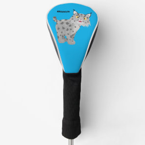 Cute mean bobcat lynx cartoon golf head cover
