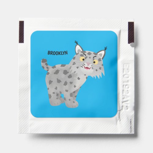 Cute mean bobcat lynx cartoon hand sanitizer packet