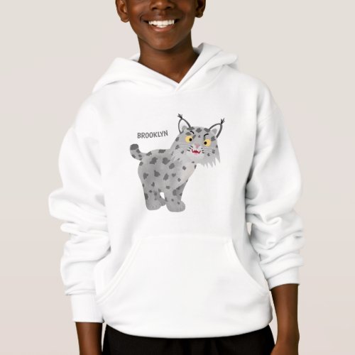 Cute mean bobcat lynx cartoon hoodie