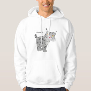 Cute mean bobcat lynx cartoon hoodie