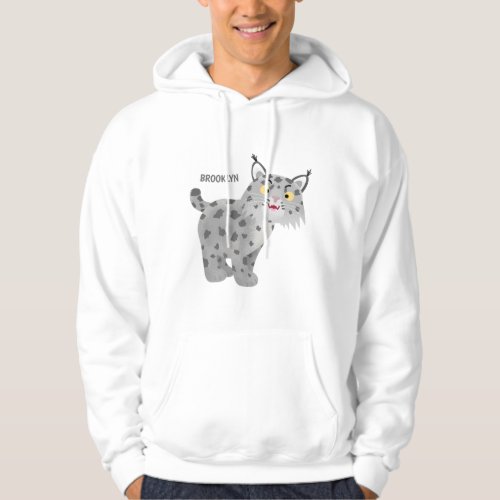 Cute mean bobcat lynx cartoon hoodie