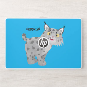 Cute mean bobcat lynx cartoon HP laptop skin
