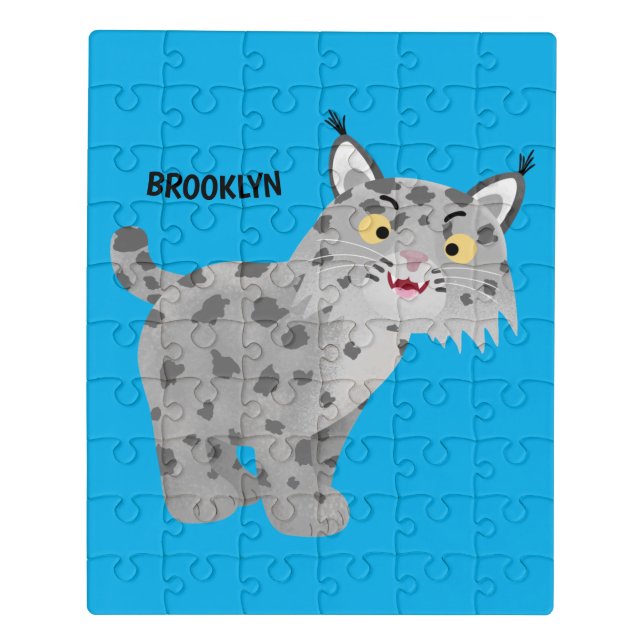 Cute mean bobcat lynx cartoon jigsaw puzzle (Puzzle Vertical)