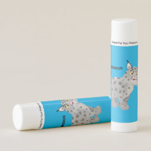 Cute mean bobcat lynx cartoon lip balm