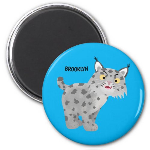 Cute mean bobcat lynx cartoon magnet