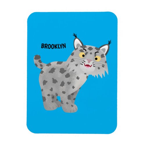 Cute mean bobcat lynx cartoon magnet