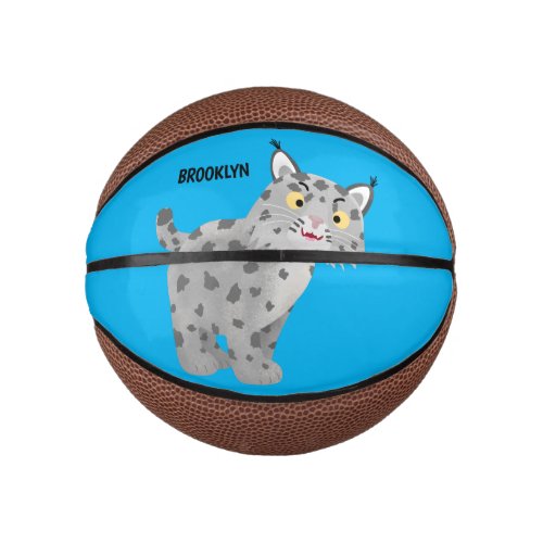 Cute mean bobcat lynx cartoon mini basketball