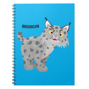 Cute mean bobcat lynx cartoon  notebook