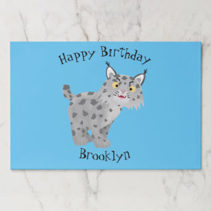 Cute mean bobcat lynx cartoon paper pad
