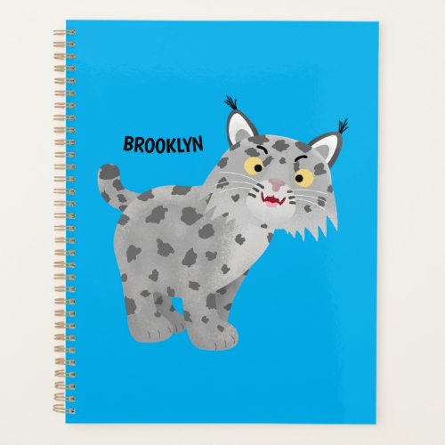 Cute mean bobcat lynx cartoon planner