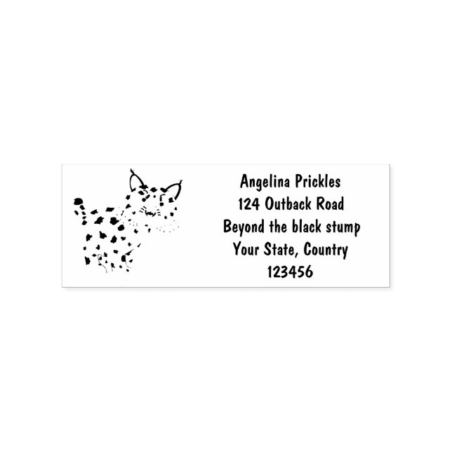 Cute mean bobcat lynx cartoon rubber stamp (Imprint)