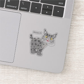 Cute mean bobcat lynx cartoon sticker