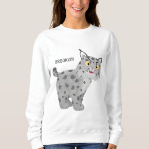 Cute mean bobcat lynx cartoon sweatshirt