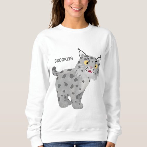 Cute mean bobcat lynx cartoon  sweatshirt