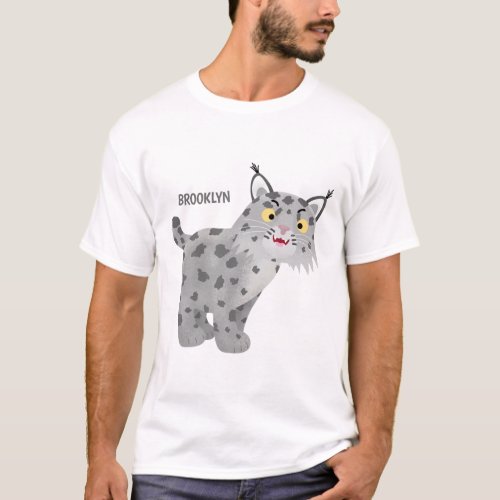 Cute mean bobcat lynx cartoon T_Shirt