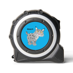 Cute mean bobcat lynx cartoon  tape measure