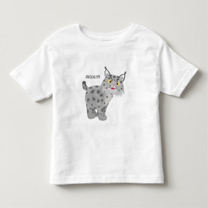 Cute mean bobcat lynx cartoon  toddler t-shirt